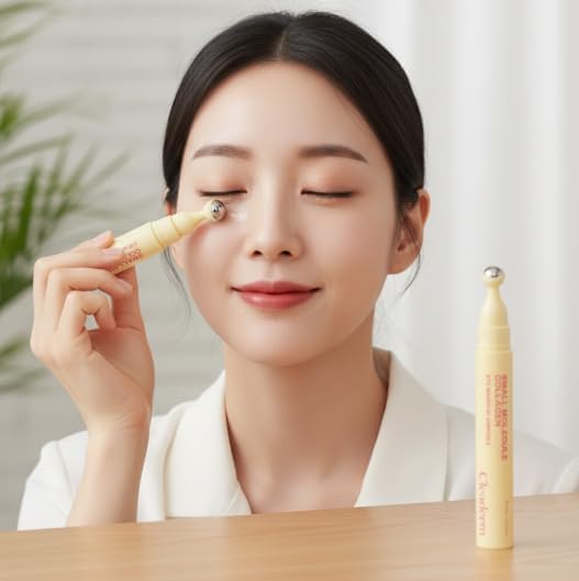 Cleaderm K-Beauty Low-Molecular Collagen Eye Serum with Roller - Hydrating Ampoule for Dark Circles, Puffiness & Wrinkles (2-Pack)