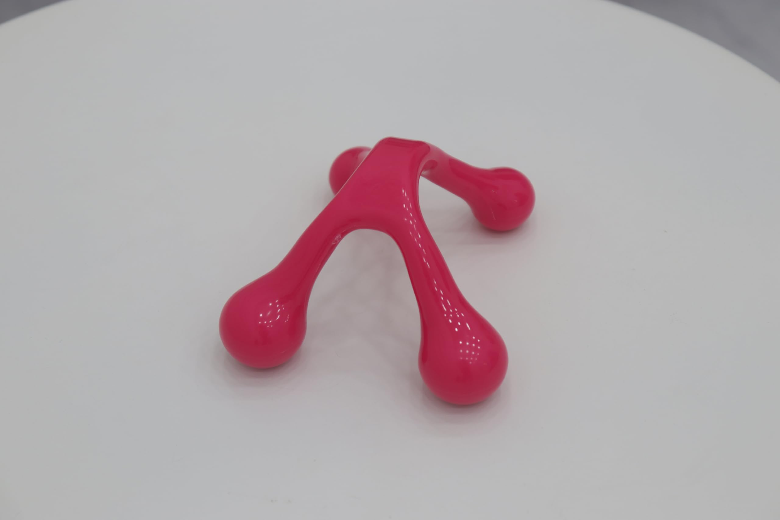 Handheld 4 Point Massager, Manual Pressure Point Tool for Full Body Pain Relief, Palm Fit Self-Massage Hook-Orange (Orange)